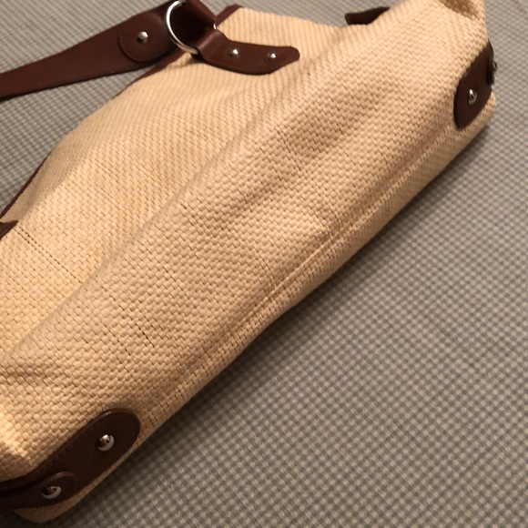 VINTAGE BAG STAW LOOK BROWN FAUX LEATHER TRIM TSC SNAP CLOSURE - #OS012 - Picture 10 of 14